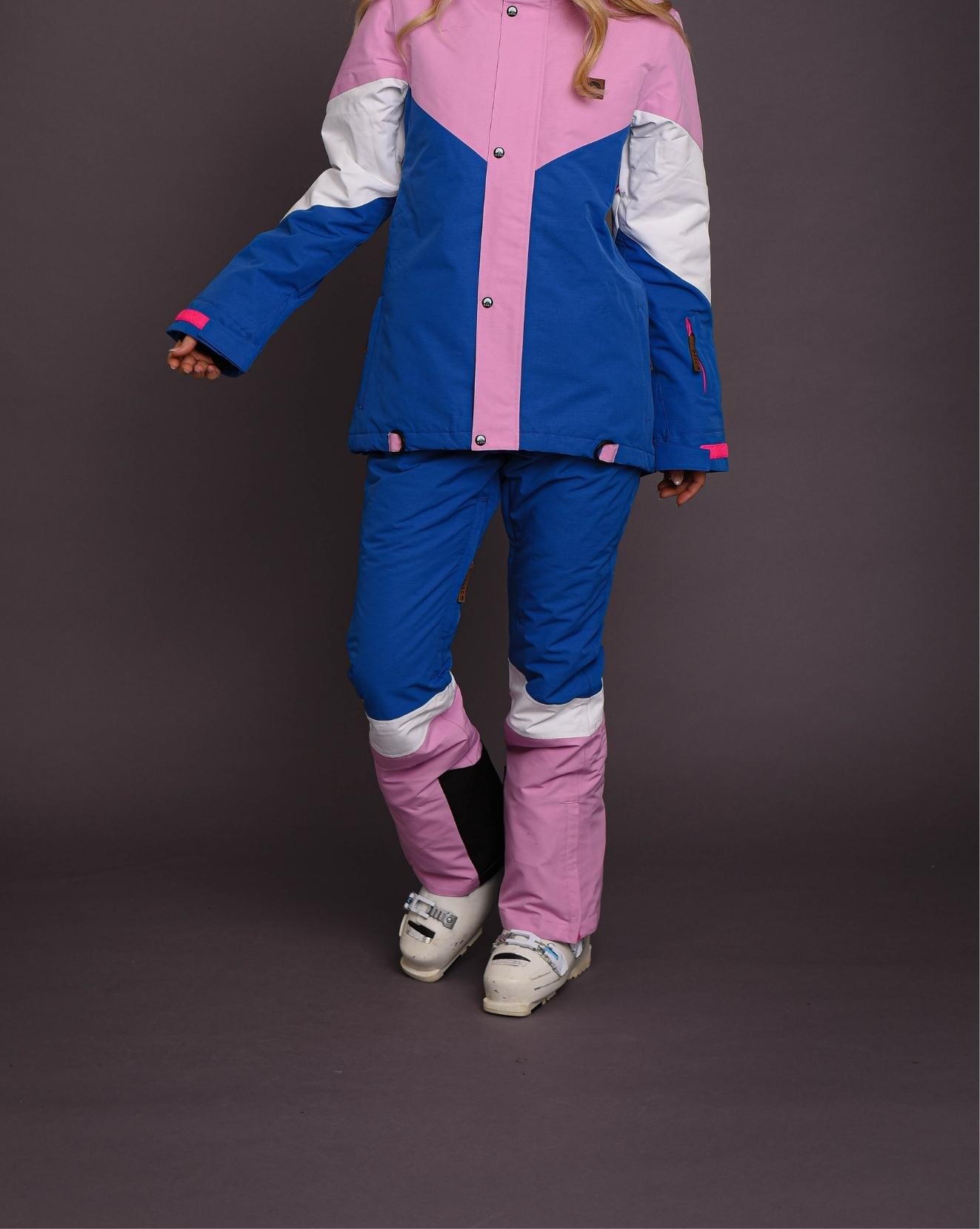 1080 Women's Ski & Snowboard Pant - Pastel Pink, White & Blue