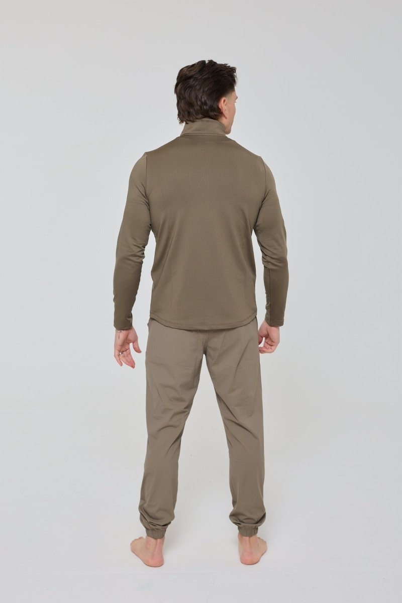 Elite Activewear 1/4 Zip Top - Khaki - OOSC Clothing