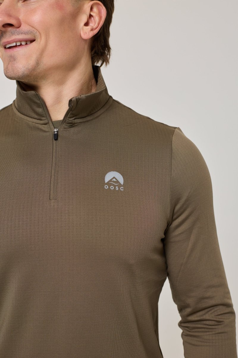 Elite Activewear 1/4 Zip Top - Khaki - OOSC Clothing