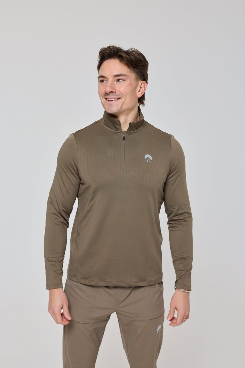Elite Activewear 1/4 Zip Top - Khaki - OOSC Clothing