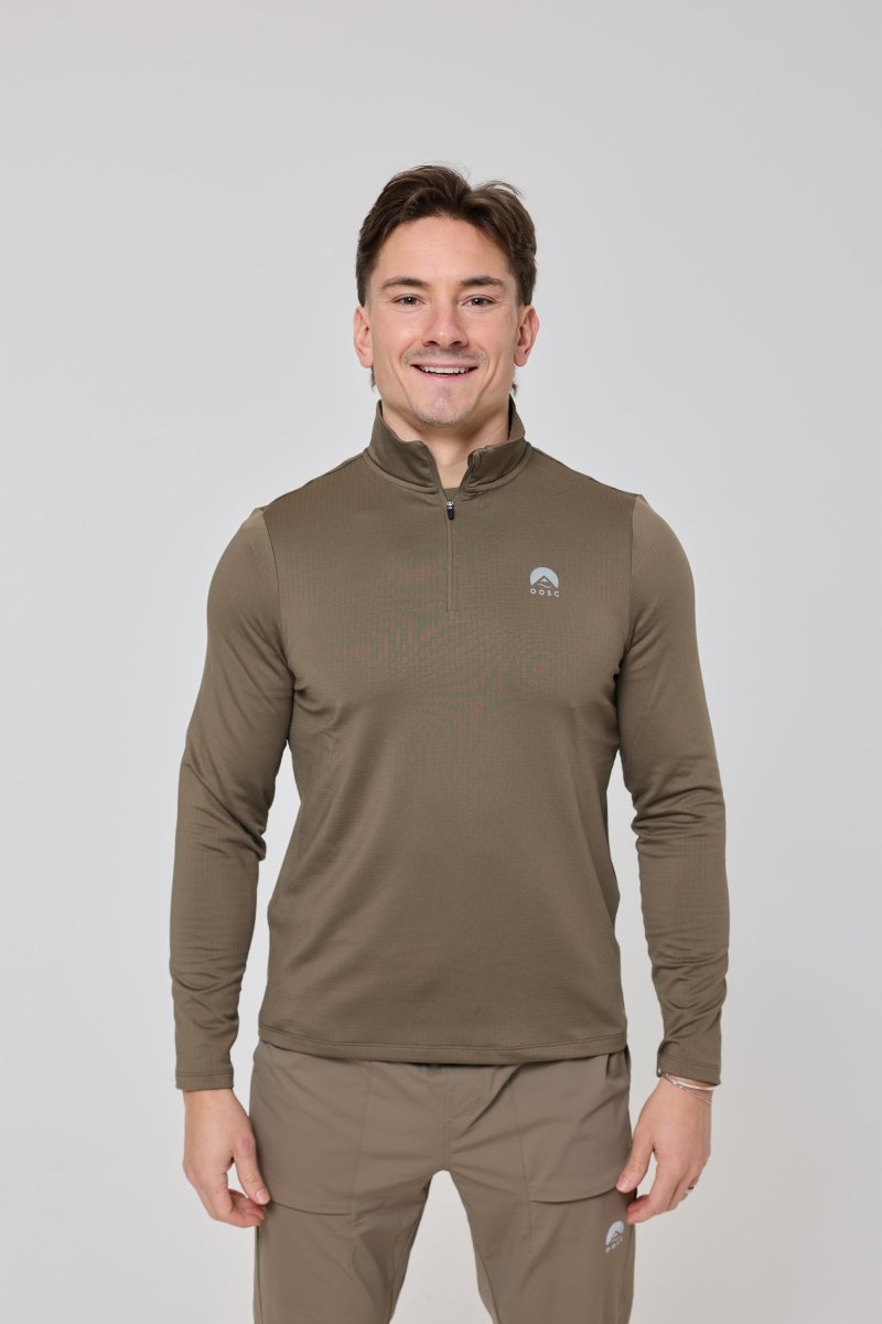 Elite Activewear 1/4 Zip Top - Khaki - OOSC Clothing