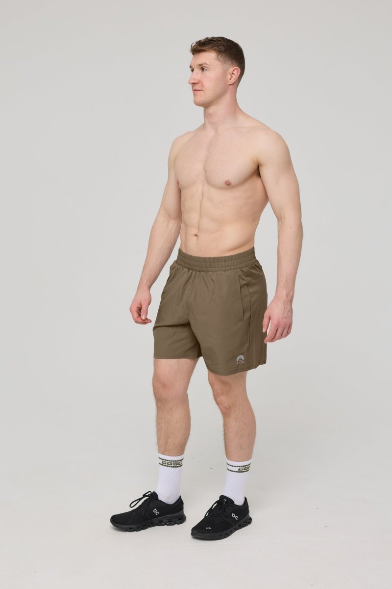 Elite Activewear Shorts - Khaki - OOSC Clothing