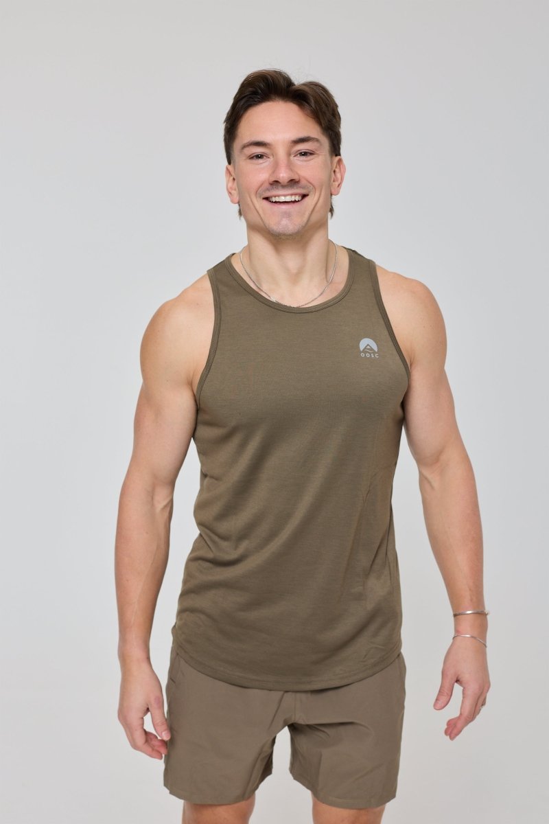 Elite Activewear Tank Khaki - Men's - OOSC Clothing