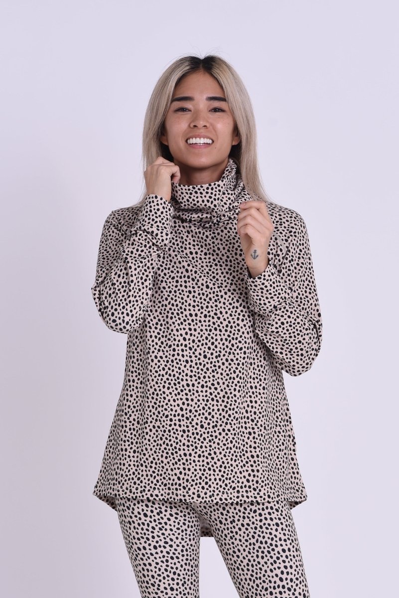 High Neck Baselayer Top Cheetah - Women's - OOSC Clothing