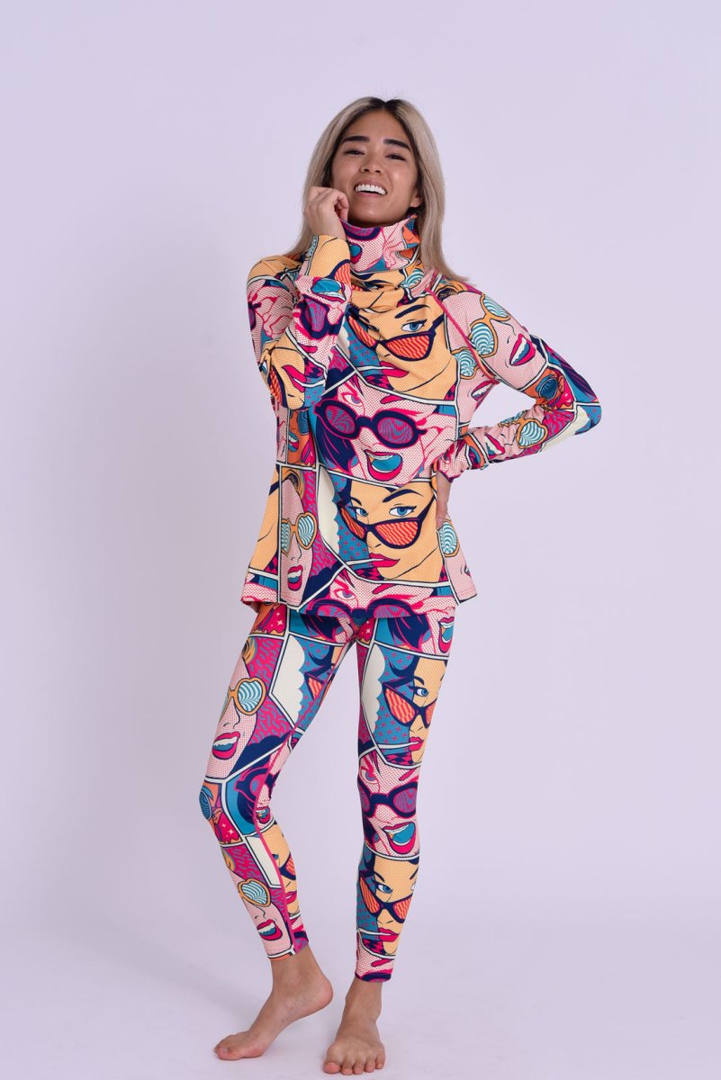 High Neck Baselayer Top - Comic Book Candy Women's - OOSC Clothing