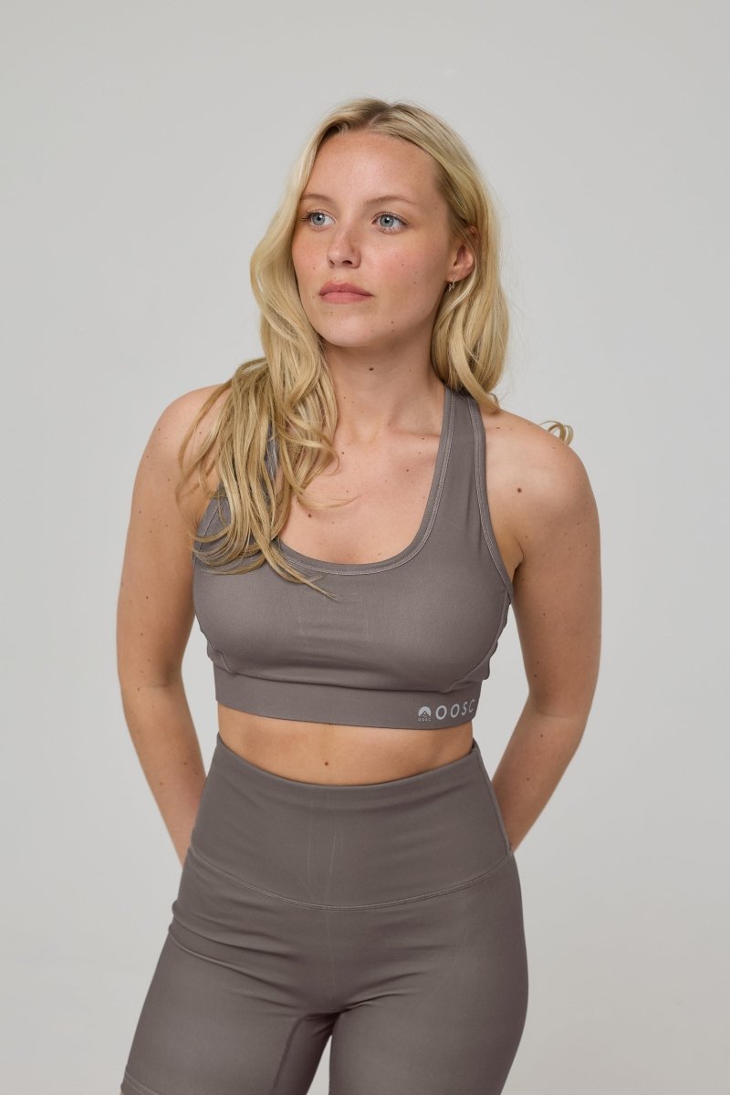 High Support Elite Crossback Sports Bra - Khaki - OOSC Clothing