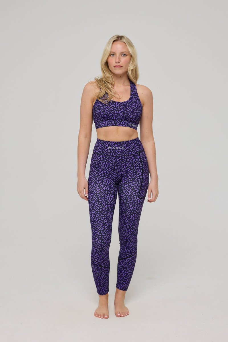 High Support Elite Crossback Sports Bra - Purple Leopard - OOSC Clothing