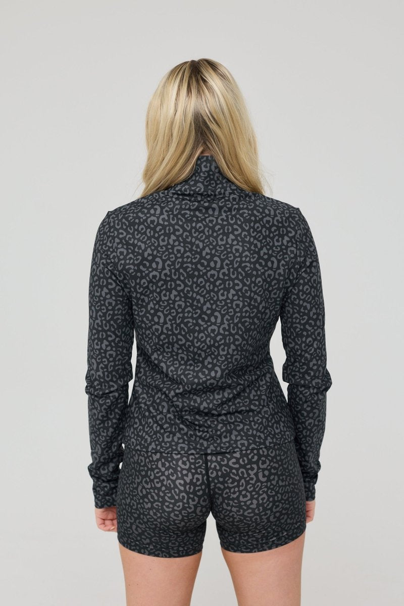 Infinite Cropped Zipped Jacket - Black Leopard - OOSC Clothing
