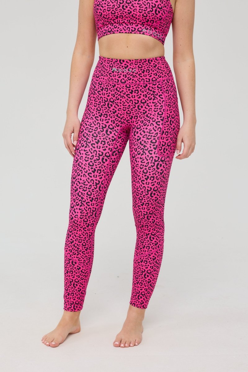 Infinite High Waisted Leggings - Pink Leopard - OOSC Clothing