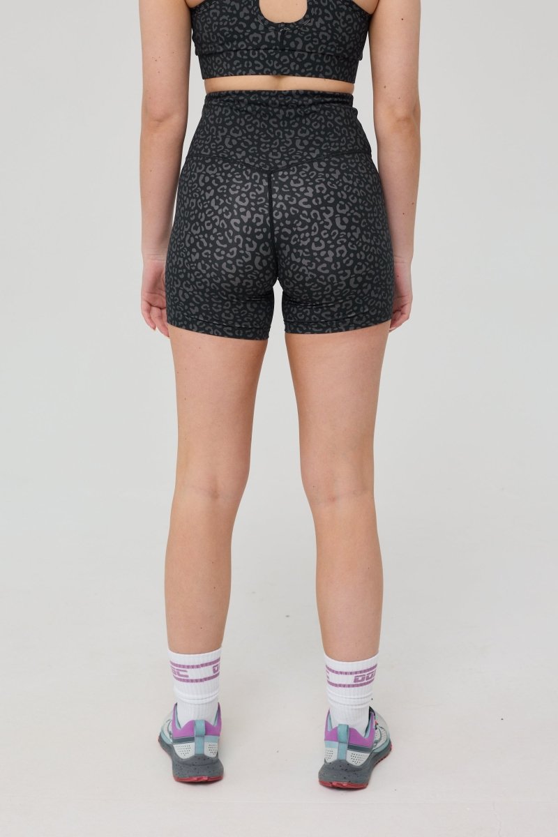 Infinite High Waisted Shorts - Black Leopard - OOSC Clothing