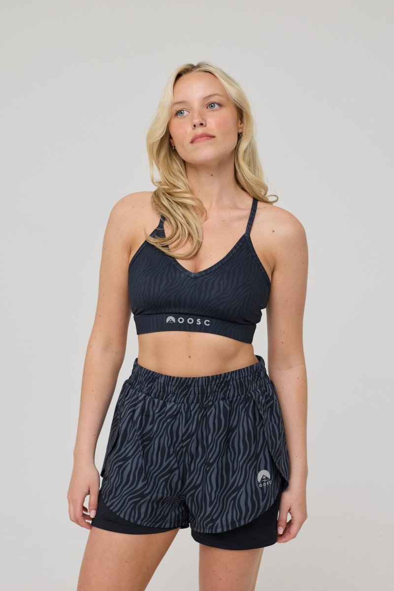 Medium Support Infinite Sports Bra - Black Tiger - OOSC Clothing