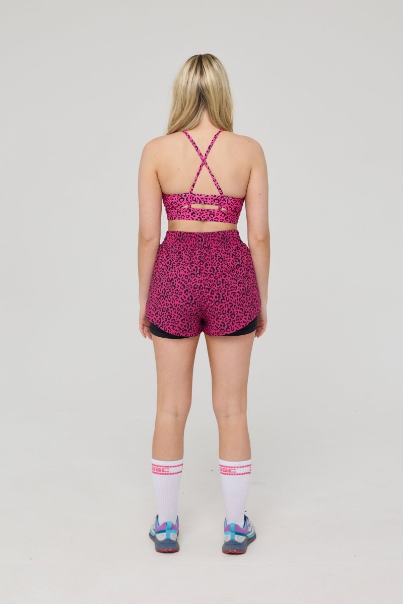 Medium Support Infinite Sports Bra - Pink Leopard - OOSC Clothing