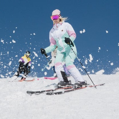 1080 Women's Ski & Snowboard Pant - Pastel Pink, White & Pastel Mint
