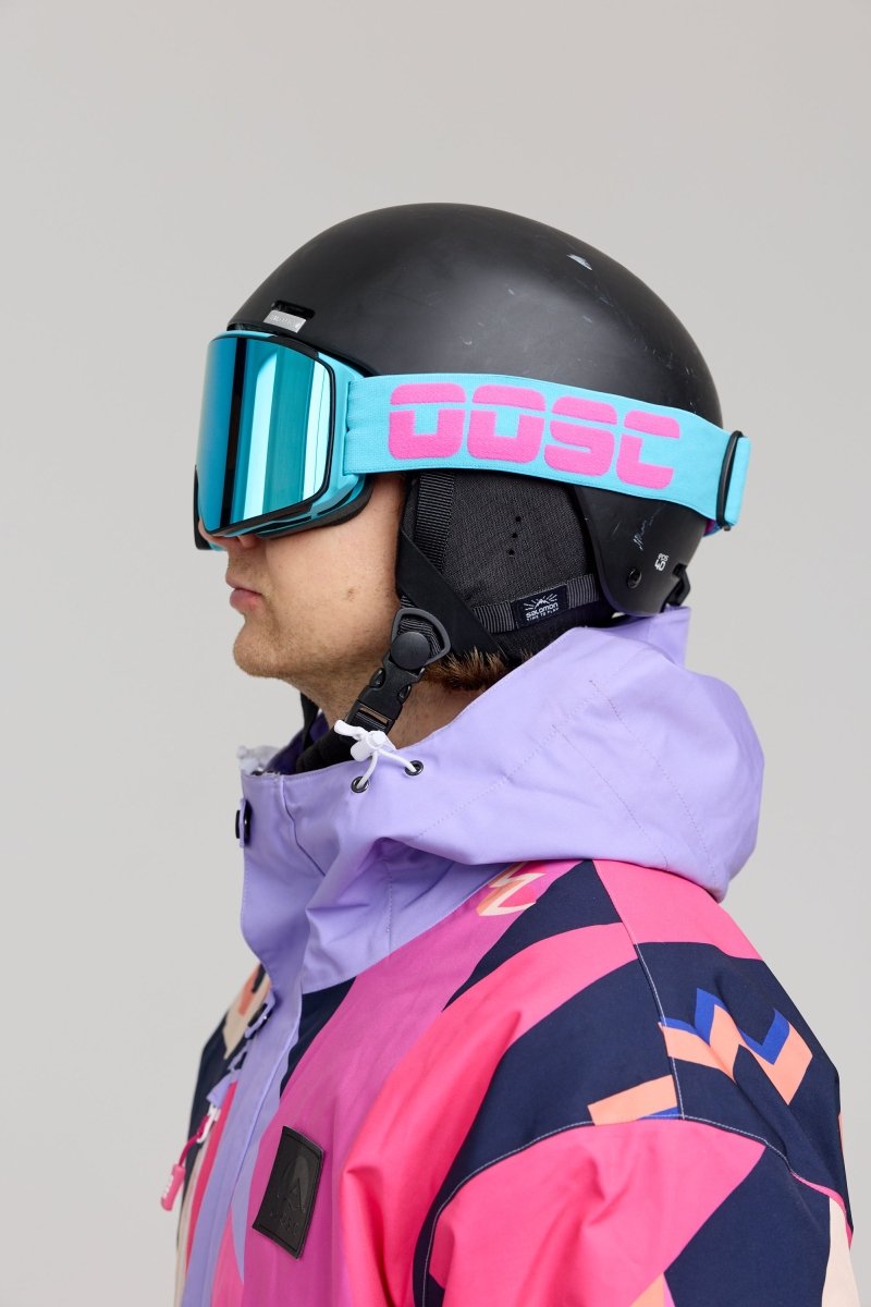 OOSC Vizion Ski & Snowboard Goggles - Neon Blue and Pink