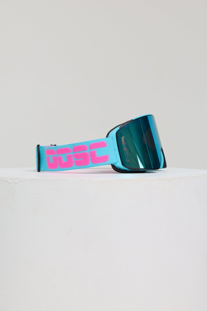 OOSC Vizion Ski & Snowboard Goggles - Neon Blue and Pink