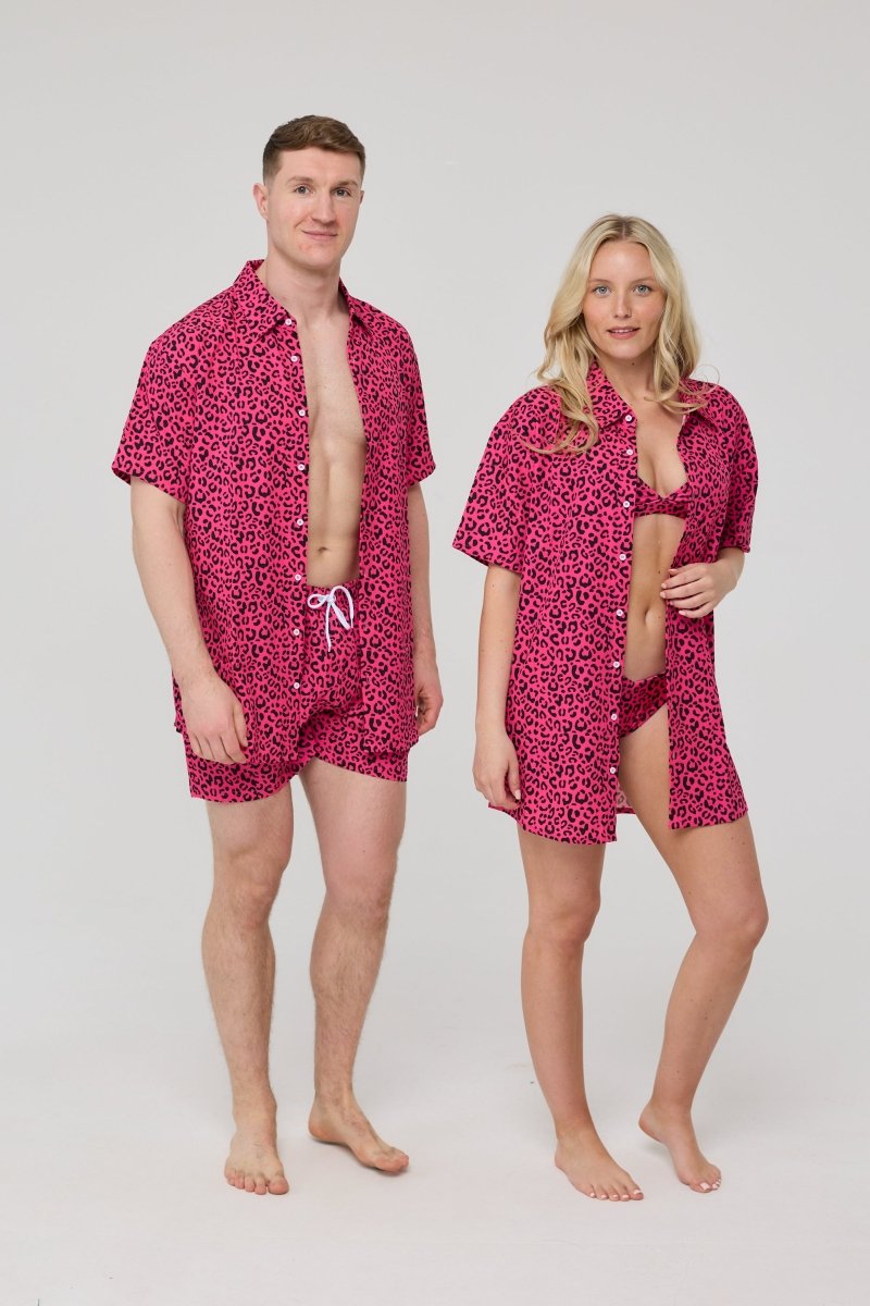 Pink Leopard V - Cut Bikini Bottoms - OOSC Clothing