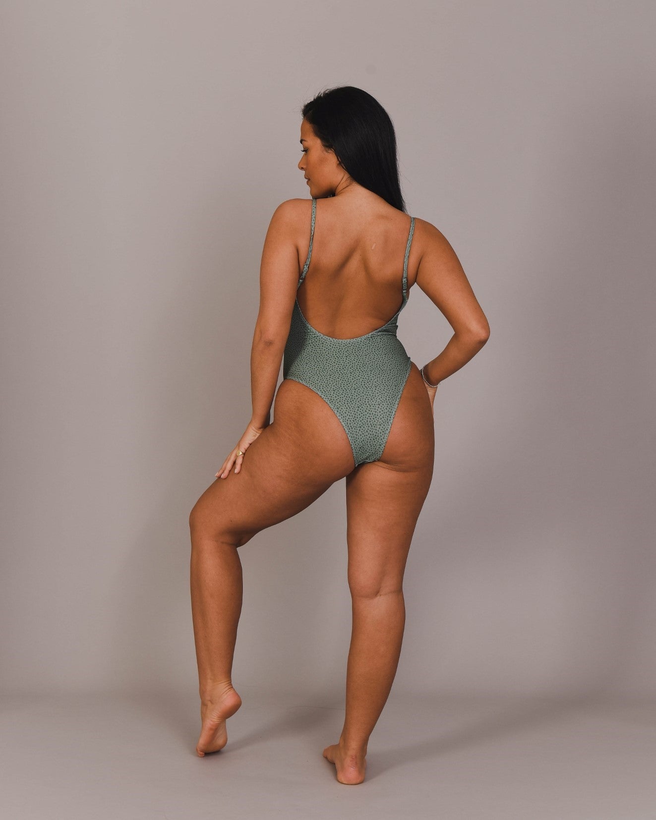 Khaki Cheetah Print Swimsuit