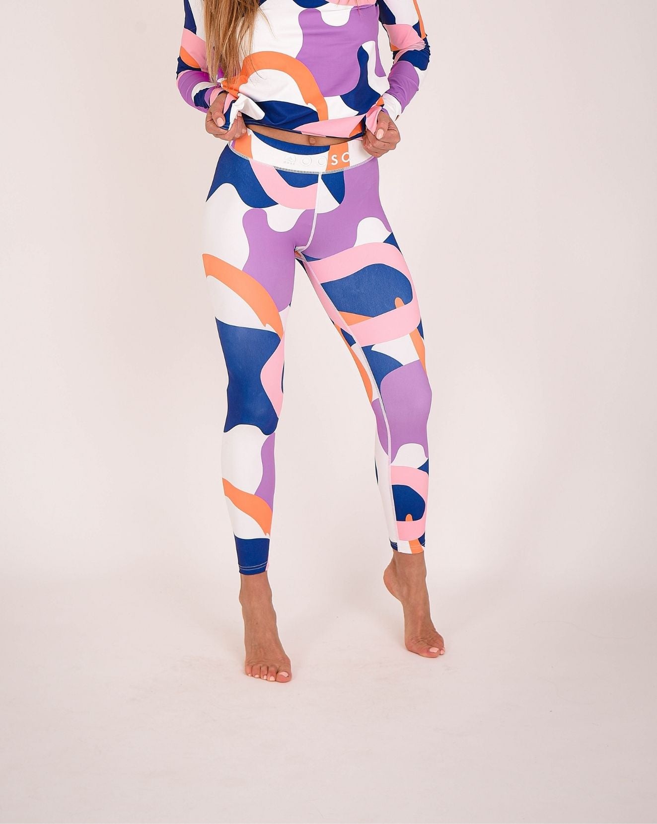 Lois Women's Blue White Pink Purple Base Layer Leggings