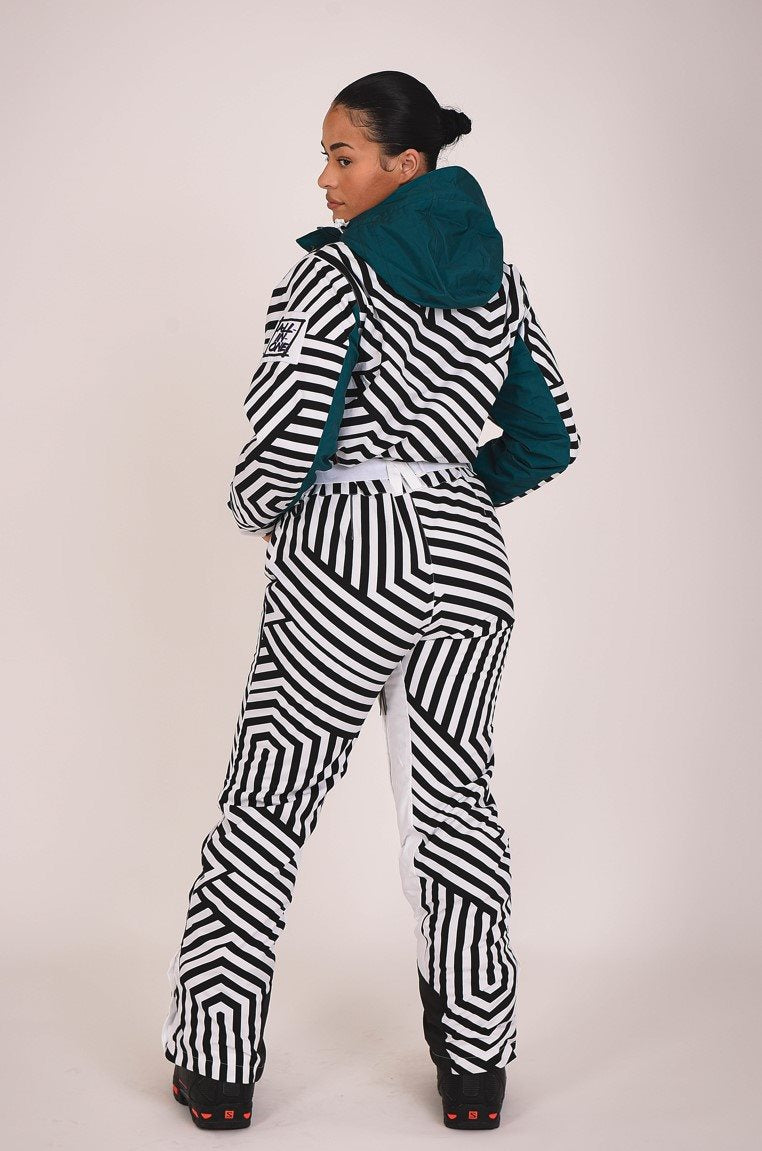 Fall Line Black & White Curved Women's Ski Suit