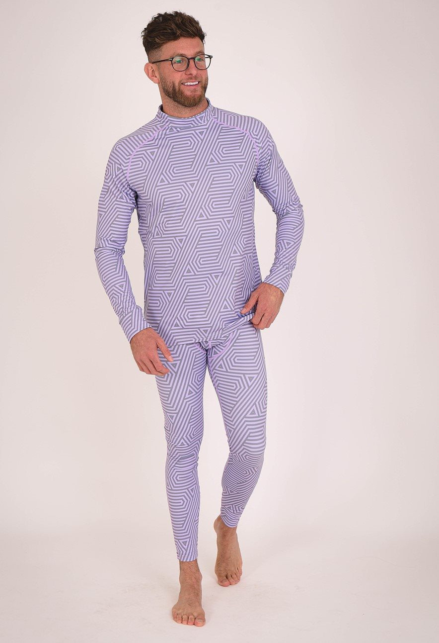 Fall Line Purple & Grey Mens Baselayer Top
