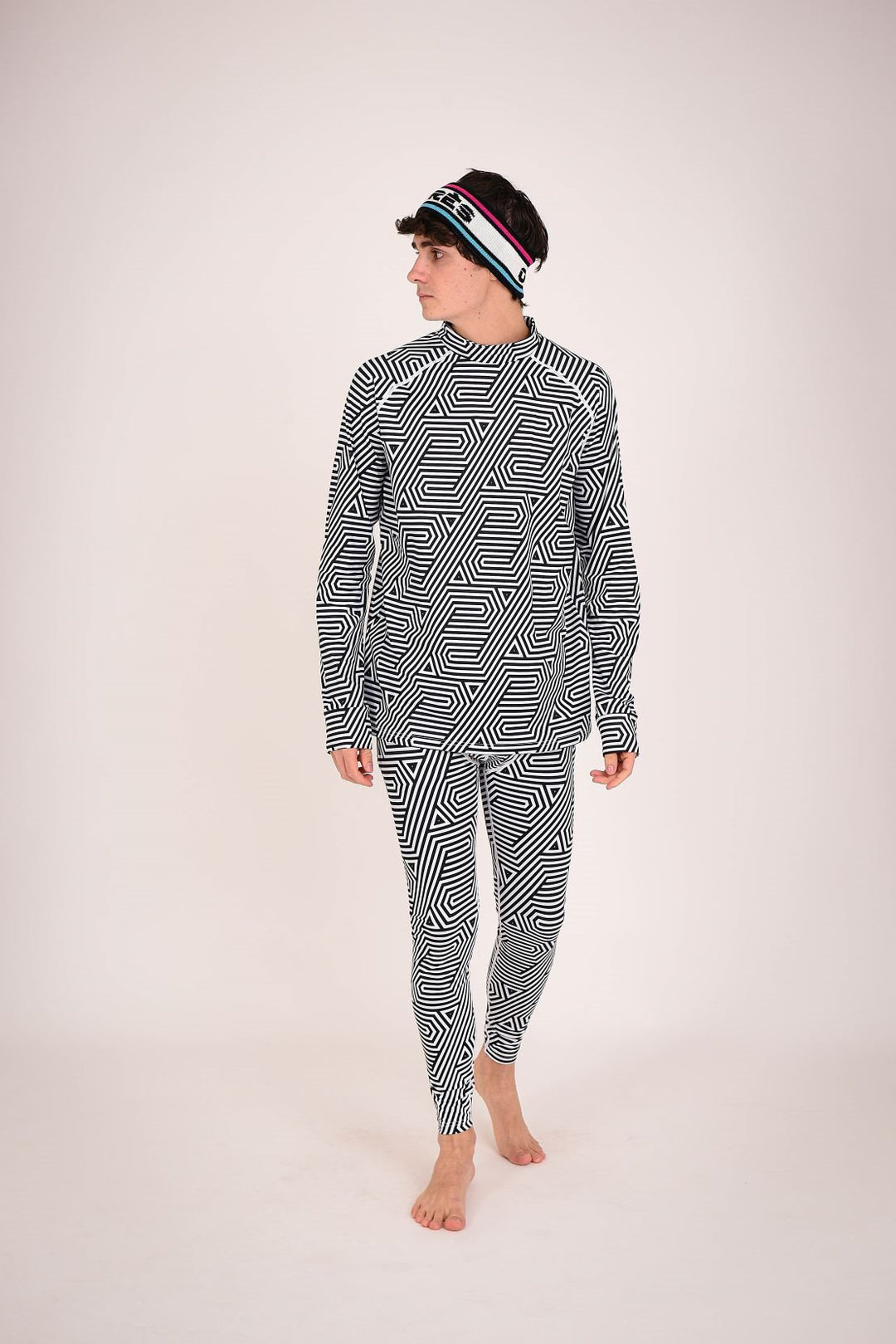 Fall Line Black & White Mens Baselayer Pant
