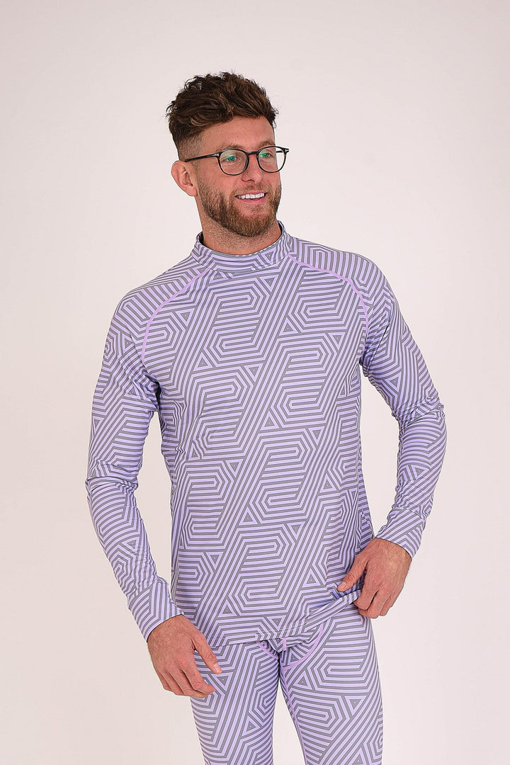 Fall Line Purple & Grey Mens Baselayer Top