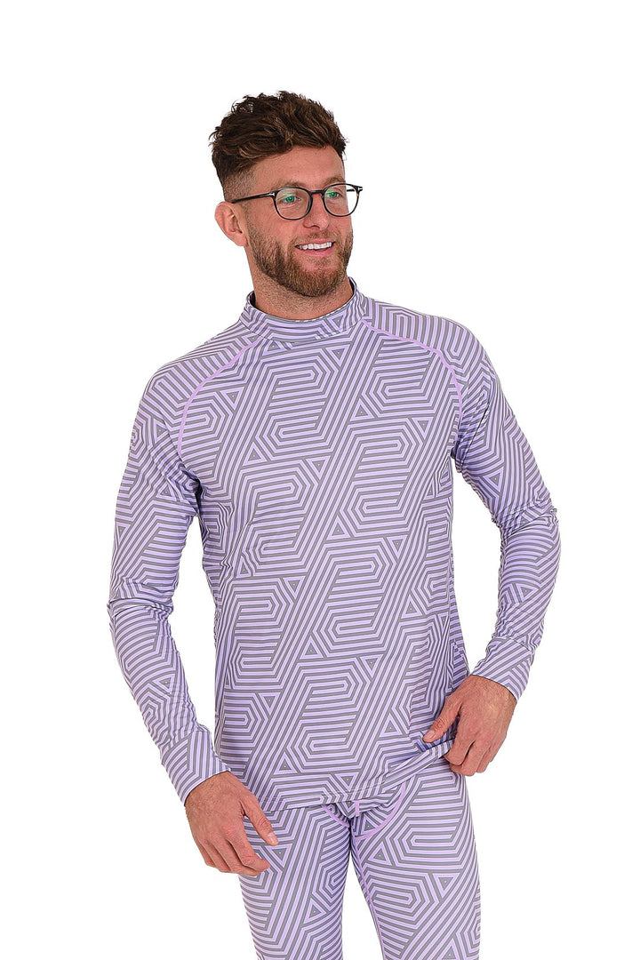 Fall Line Purple & Grey Mens Baselayer Top