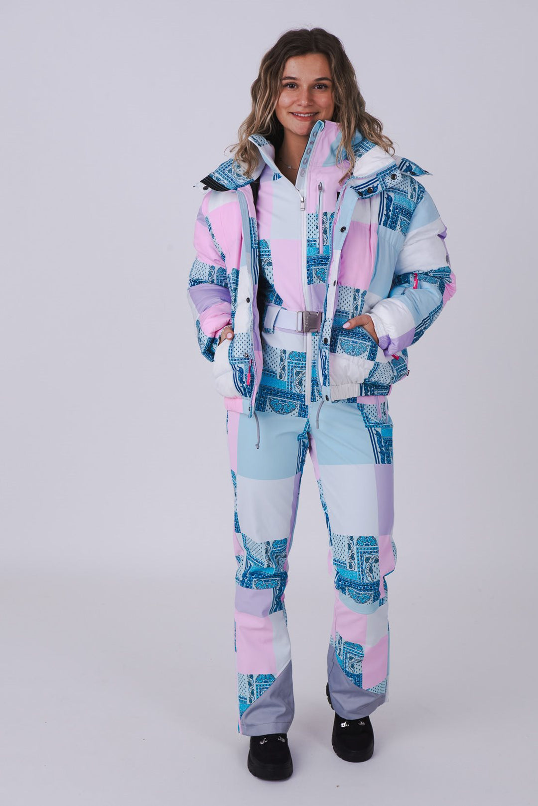 Chic Ski Suit - Patchwork