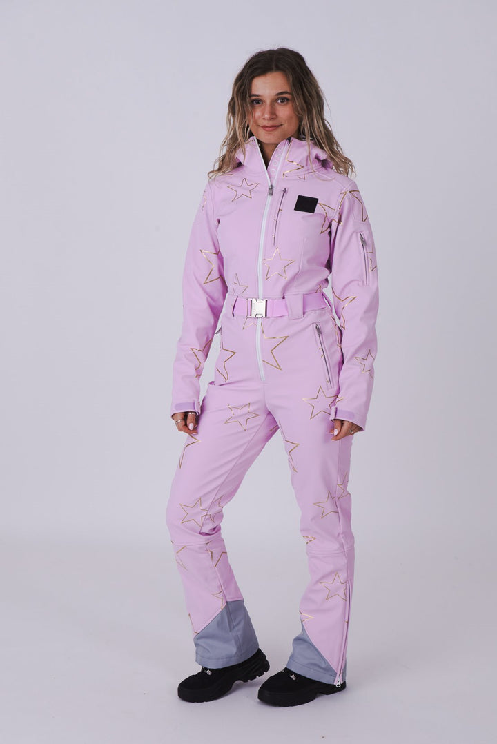 Chic Ski Suit - Pink with Gold Stars