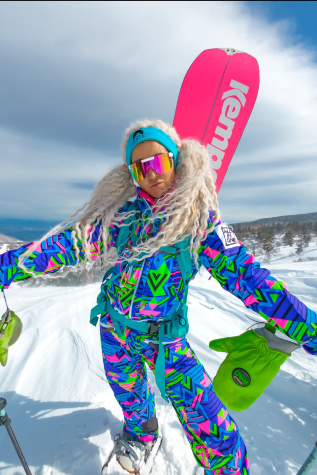 Future Shock Women s Ski Suit Multi Colored Retro OOSC Clothing AUS NZ