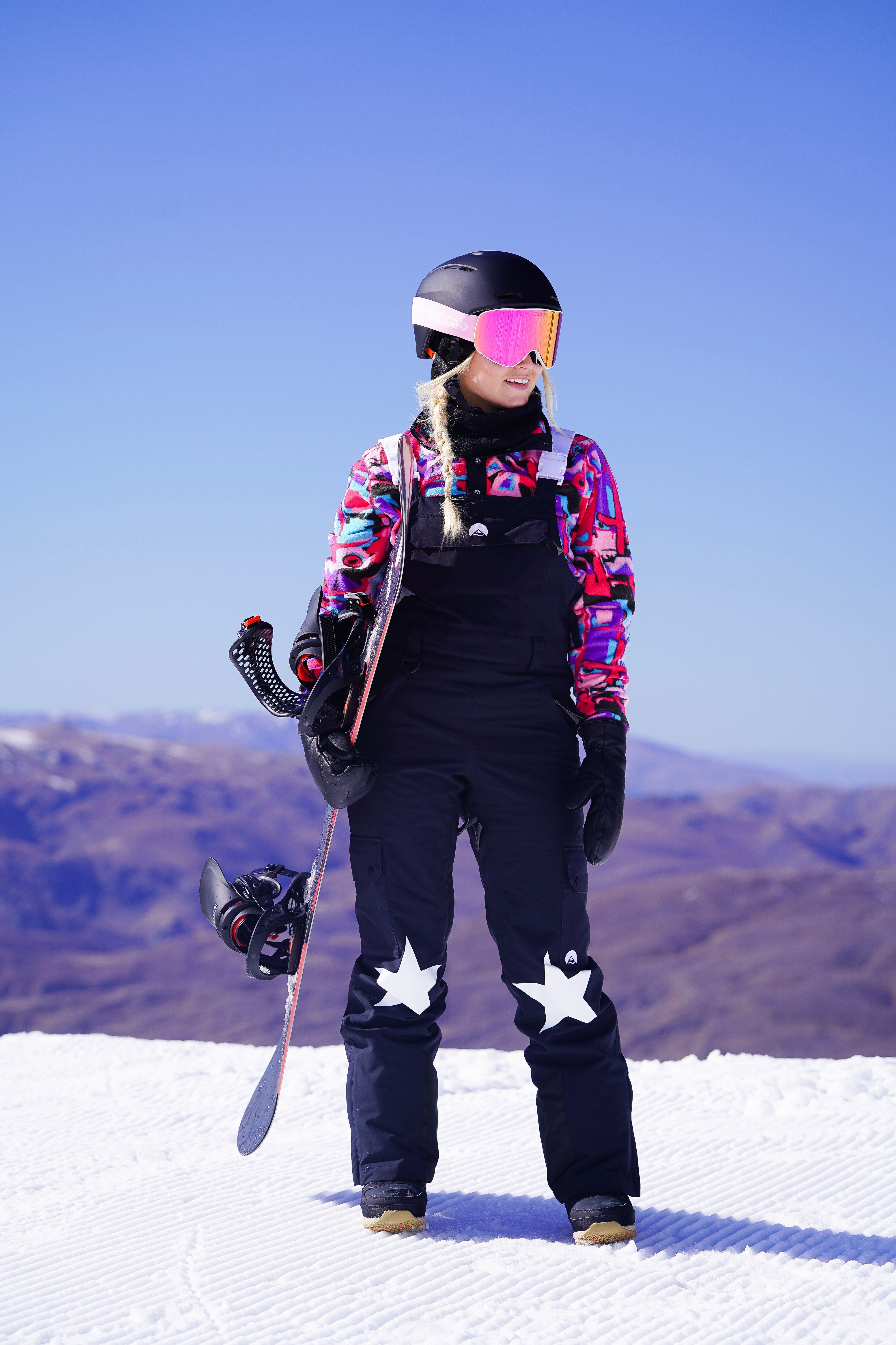 Yeh Girl Ski & Snowboard Bib Pant - Katie Ormerod Black Stars Signature line