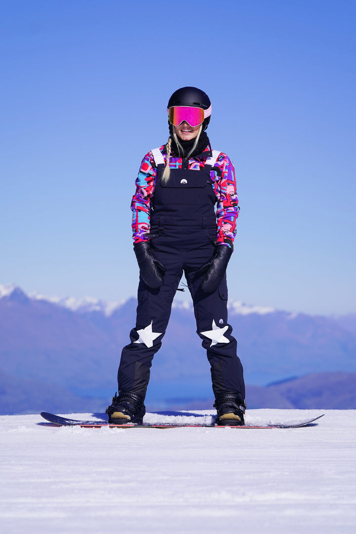 Yeh Girl Ski & Snowboard Bib Pant - Katie Ormerod Black Stars Signature line