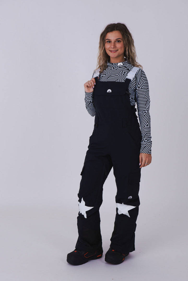 Yeh Girl Ski & Snowboard Bib Pant - Katie Ormerod Black Stars Signature line