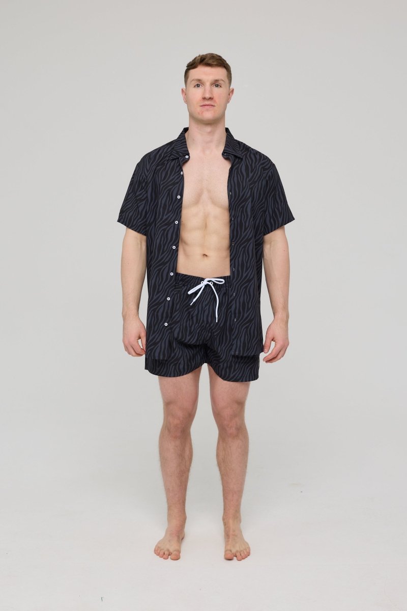 Black Tiger Men's Short Sleeve Shirt - OOSC Clothing