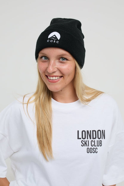 Classique Beanie - Black with White Logo - OOSC Clothing