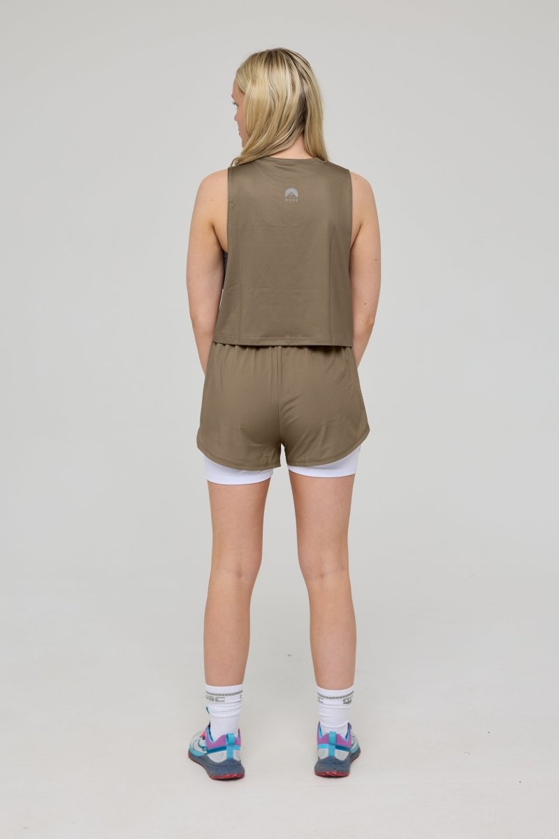 Elite 2 in 1 Running Shorts - Khaki - OOSC Clothing