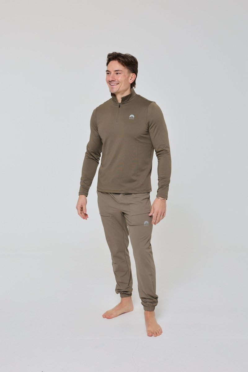 Elite Activewear 1/4 Zip Top - Khaki - OOSC Clothing