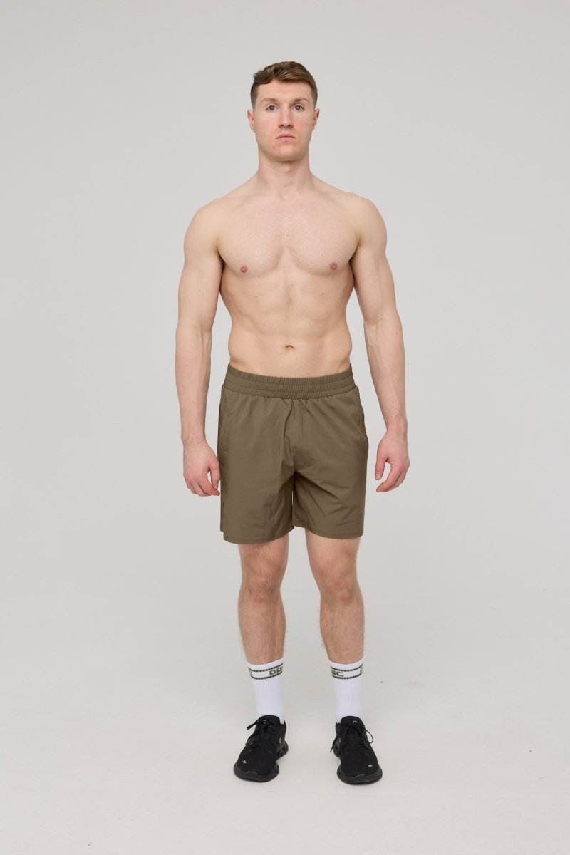 Elite Activewear Shorts - Khaki - OOSC Clothing