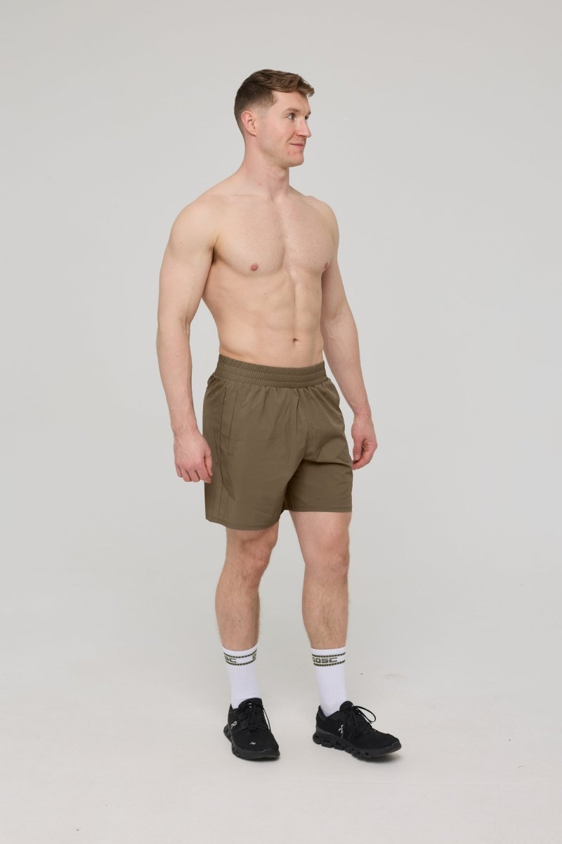Elite Activewear Shorts - Khaki - OOSC Clothing