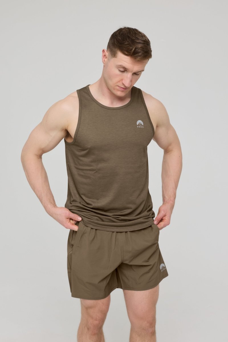 Elite Activewear Tank Khaki - Men's - OOSC Clothing