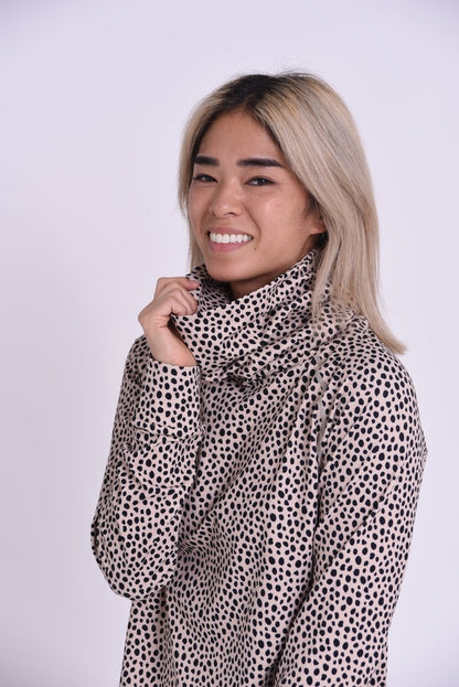 High Neck Baselayer Top Cheetah - Women's - OOSC Clothing