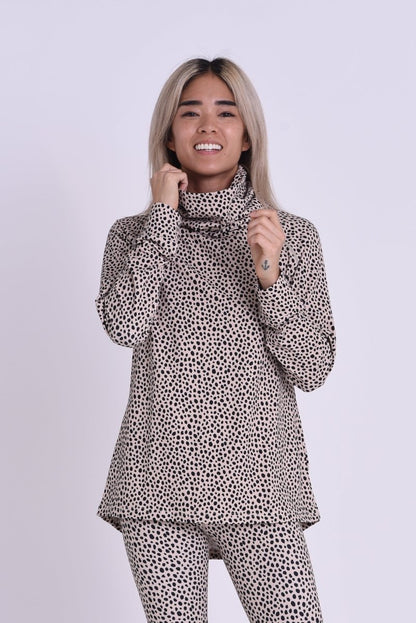 High Neck Baselayer Top Cheetah - Women's - OOSC Clothing