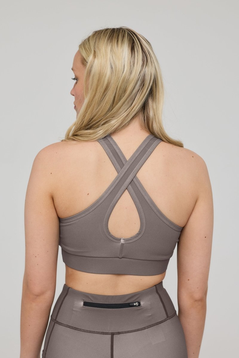 High Support Elite Crossback Sports Bra - Khaki - OOSC Clothing