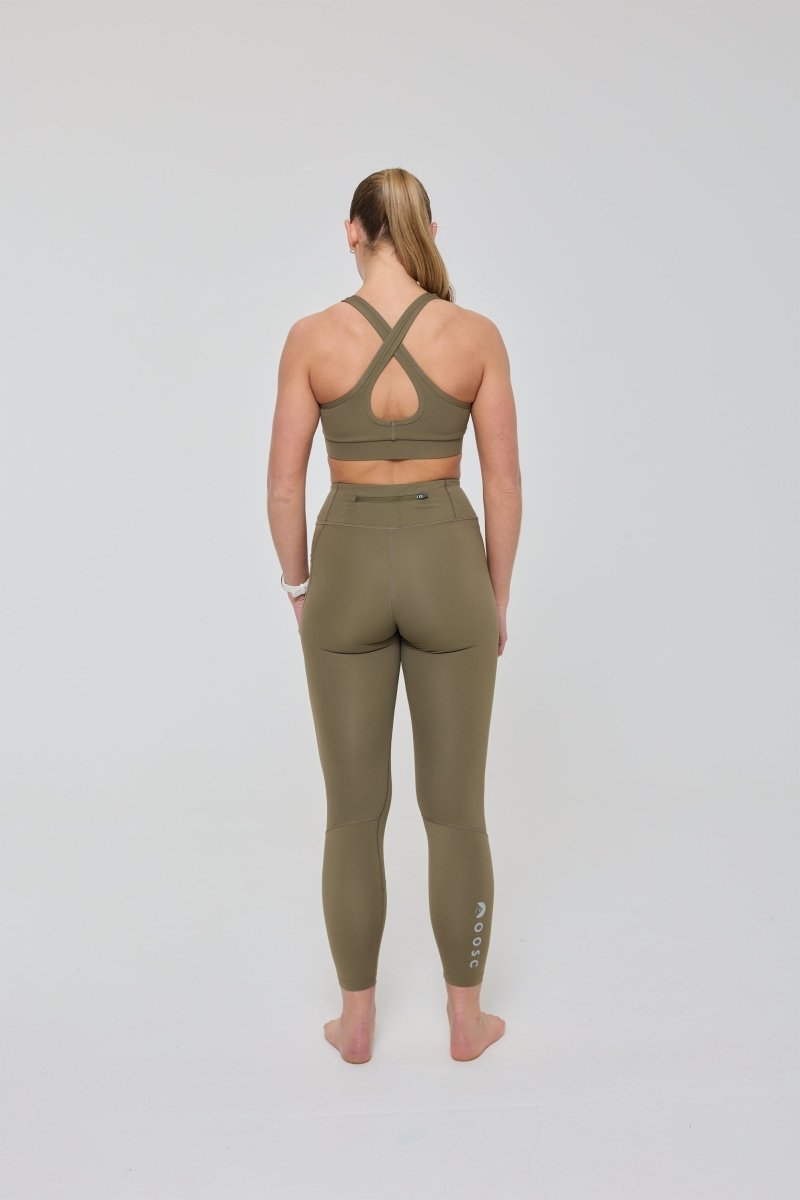 High Support Elite Crossback Sports Bra - Khaki - OOSC Clothing