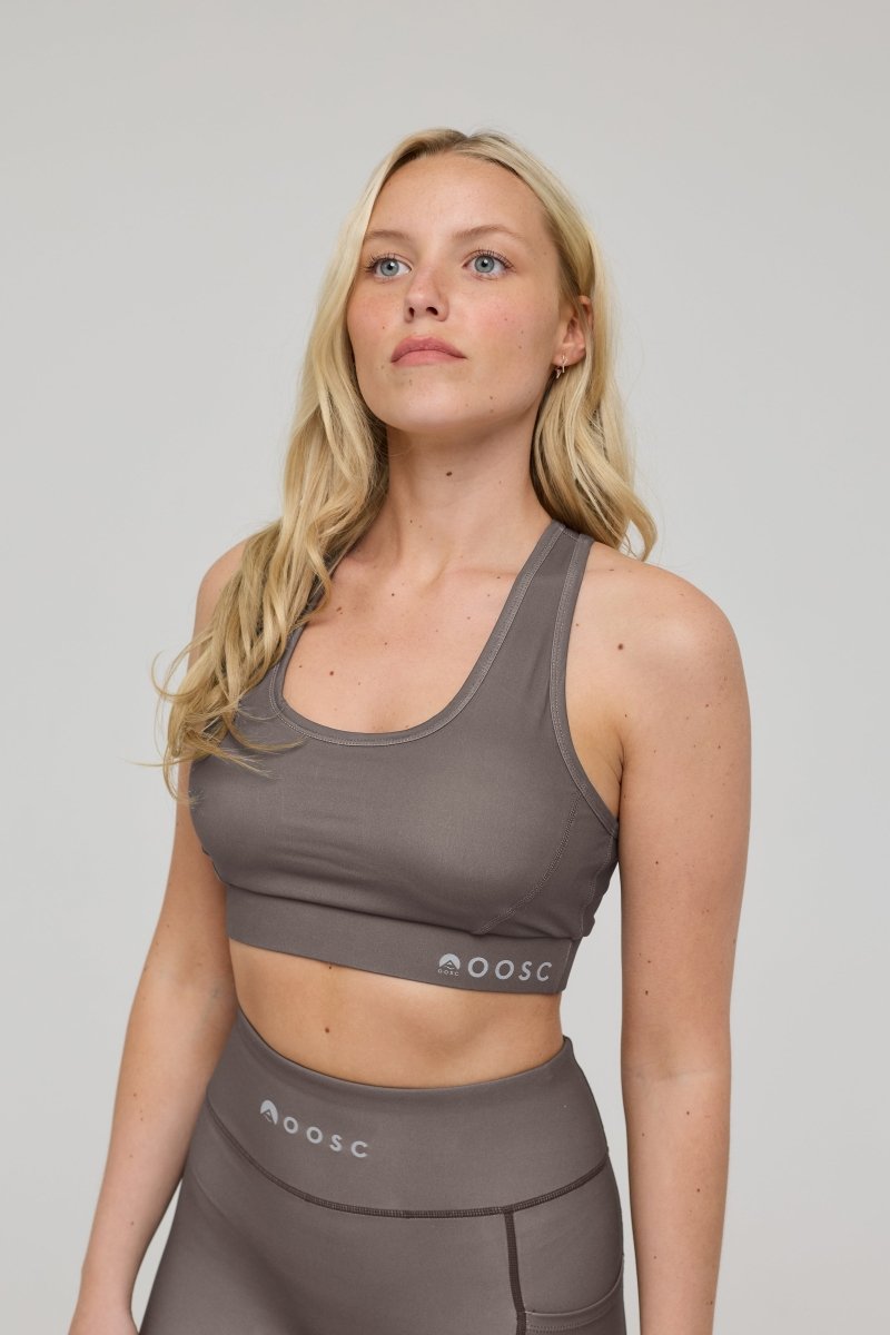 High Support Elite Crossback Sports Bra - Khaki - OOSC Clothing