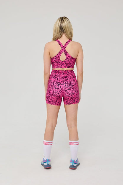 High Support Elite Crossback Sports Bra - Pink Leopard - OOSC Clothing