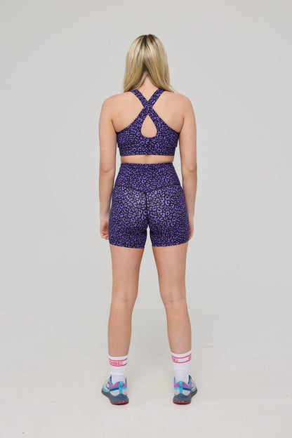 High Support Elite Crossback Sports Bra - Purple Leopard - OOSC Clothing