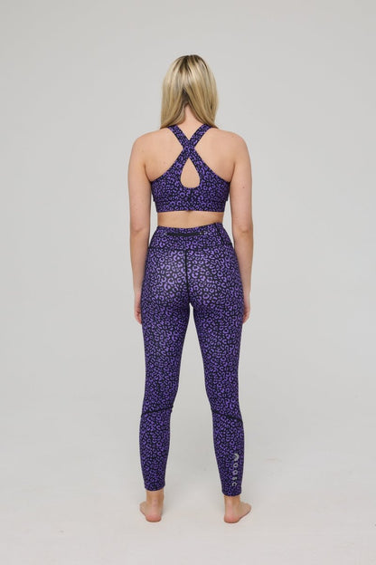 High Support Elite Crossback Sports Bra - Purple Leopard - OOSC Clothing