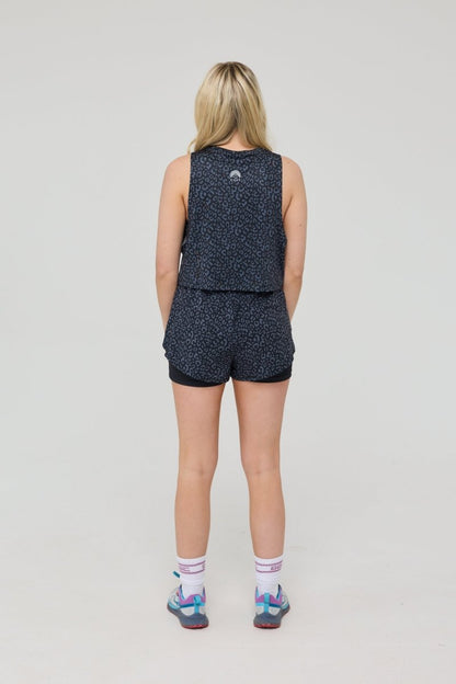 Infinite Cropped Tank Top - Black Leopard - OOSC Clothing