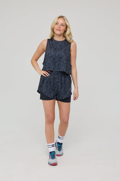 Infinite Cropped Tank Top - Black Tiger - OOSC Clothing